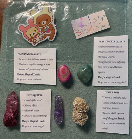 Sep 30 - A precious 5-yr old sold me these magic stones (Daisy's Stones) at a garage sale nearby.